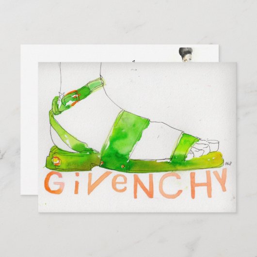 Givenchy - Mode illustratie briefkaart (Voorkant / Achterkant)