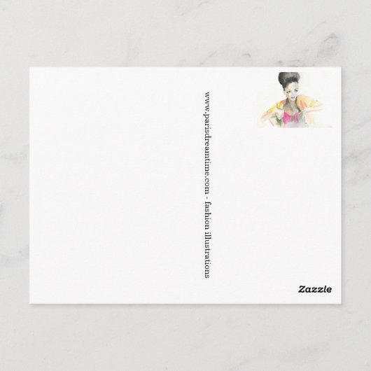 Givenchy - Mode illustratie briefkaart (Achterkant)