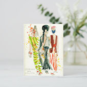 Givenchy Mode Show Paris - mode illustratie Briefkaart (Staand voorkant)