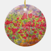 Giverny France Rozen Keramisch Ornament (Achterkant)