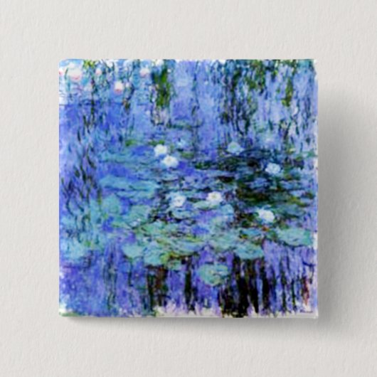 giverny lily vijver van de meester Monet Vierkante Button 5,1 Cm (Voorkant)