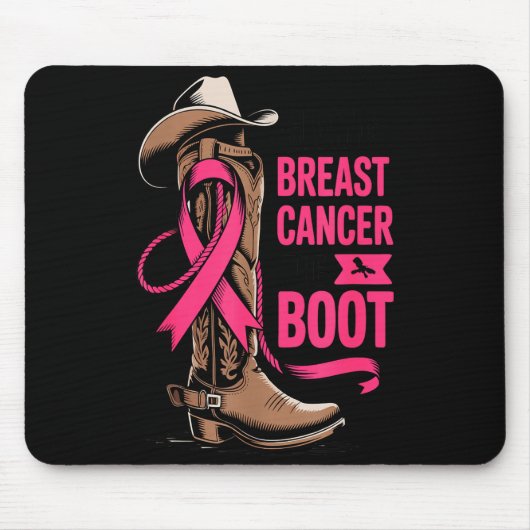 Giving Breast Cancer The Boot Cowboy Design Muismat (Voorkant)