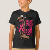Giving Breast Cancer The Boot Cowboy Design  T-shirt (Voorkant)