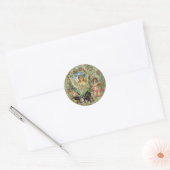 Giving - Cupido brengt een engel bloemen Ronde Sticker (Envelop)