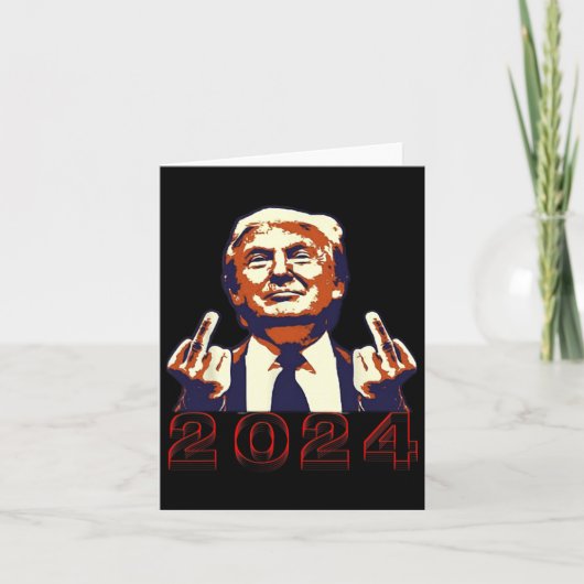 Giving Finger 2024 Flipping Off Design Kaart (Voorkant)