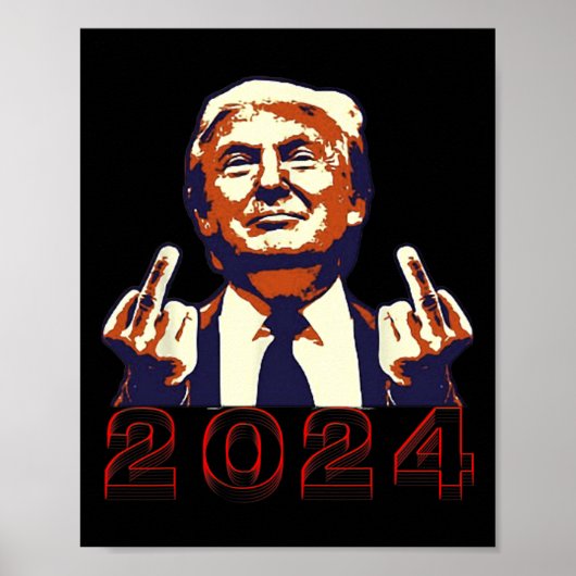 Giving Finger 2024 Flipping Off Design Poster (Voorkant)