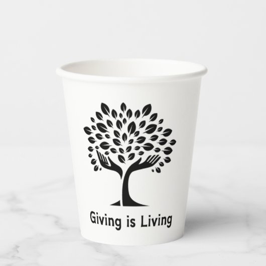 Giving is Levend Papieren Bekers (Voorkant)