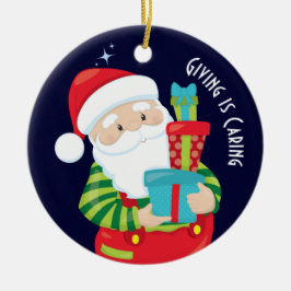 Giving is zorgzaam keramisch ornament