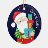 Giving is zorgzaam keramisch ornament (Links)