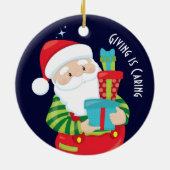 Giving is zorgzaam keramisch ornament (Achterkant)