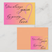 Giving Love inspirerend quote notitiekaart Notitiekaartje (Voorkant / Achterkant)