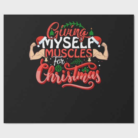 Giving Myself Muscles Christmas Cadeaupapier (Vlak)