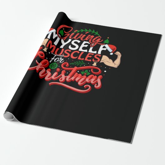 Giving Myself Muscles Christmas Cadeaupapier (Uitgerold)
