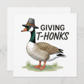 Giving Thonks Thanksgiving Goose Feestdagenkaart (Voorkant / Achterkant)