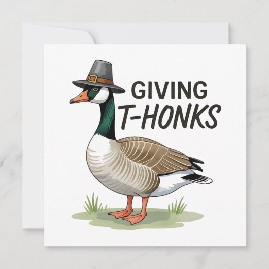Giving Thonks Thanksgiving Goose Feestdagenkaart (Voorkant)