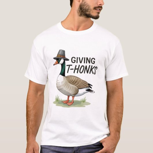 Giving Thonks Thanksgiving Goose T-shirt (Voorkant)