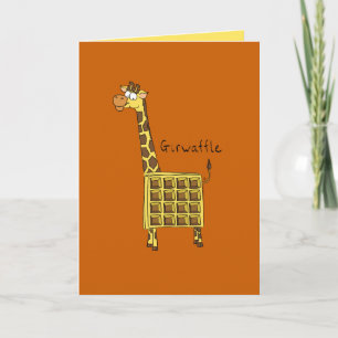 Giwaffle Giraffe Waffle Schattige Wenskaart Kaart