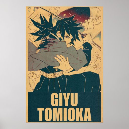 Giyu Tomioka Demon Slayer Poster (Voorkant)