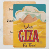 Giza, Egypt Vintage Travel Poster Kaart (Voorkant / Achterkant)