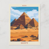 Giza Egypte Elegante Vintage Reizen Briefkaart (Voorkant)