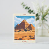 Giza Egypte Elegante Vintage Reizen Briefkaart (Staand voorkant)