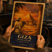 Giza Egypte Oude Reisposter | Piramide & SfinX Poster