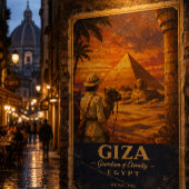 Giza Egypte Oude Reisposter | Piramide & SfinX Poster