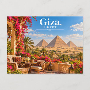 Giza Egypte Piramides Reisansichtkaart Briefkaart