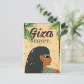 Giza, Egypte vintage reisposter Briefkaart (Staand voorkant)