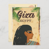 Giza, Egyptische  reisposter Briefkaart (Voorkant / Achterkant)