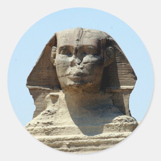 Giza Grote Sfinx Ronde Sticker (Voorkant)