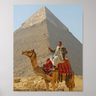 Giza piramides en Kameelrit, Egypte Reis Poster