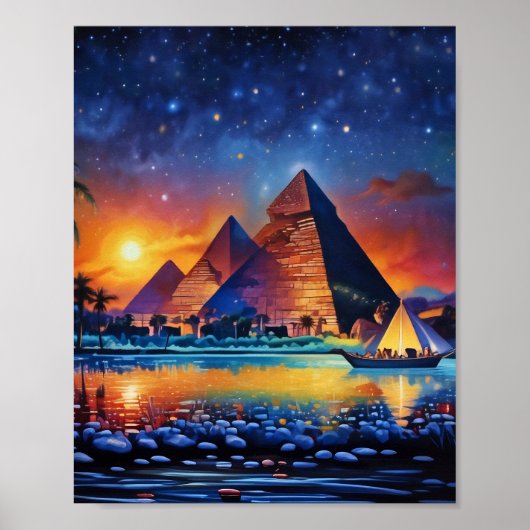 Giza piramides Print, Waarde Poster Papier (Matte) (Voorkant)