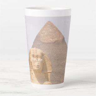 Giza Piramides Sfinx Farao oud Egypte Reis Latte Mok
