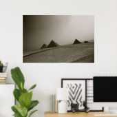 Giza Pyramids Black & White Poster