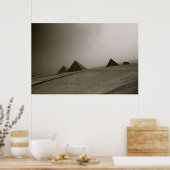 Giza Pyramids Black & White Poster (Keuken)