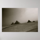 Giza Pyramids Black & White Poster (Voorkant)