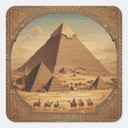 Giza Pyramids Vierkante Sticker (Voorkant)