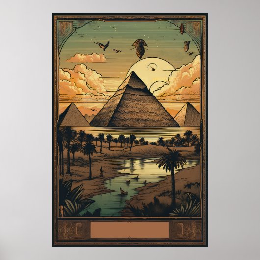 Giza Reisprint, Gizeh - Egypte Reiscadeau Poster (Voorkant)