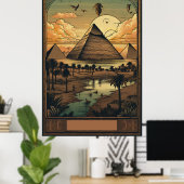 Giza Reisprint, Gizeh - Egypte Reiscadeau Poster (Thuiskantoor)