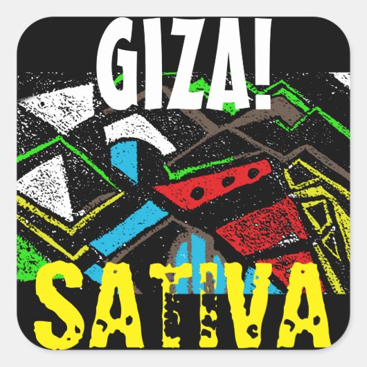 GIZA SATIVA VIERKANTE STICKER (Voorkant)