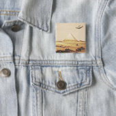 Giza Spaceship Vierkante Button 5,1 Cm (In situ)