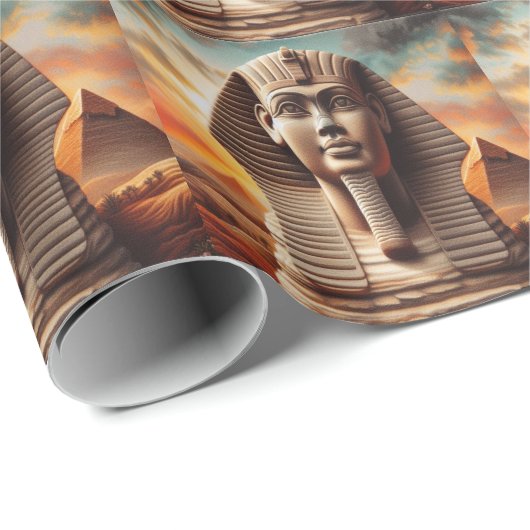 Giza Sphinx Hoofd met Piramides Egypte Reizen Cadeaupapier (Rol Hoek)