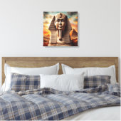 Giza Sphinx Hoofd met Piramides Egypte Reizen Canvas Afdruk (Insitu (Slaapkamer))