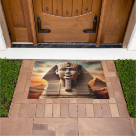 Giza Sphinx Hoofd met Piramides Egypte Reizen Deurmat