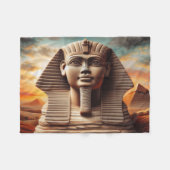 Giza Sphinx Hoofd met Piramides Egypte Reizen Fleece Deken (Voorkant (Horizontaal))