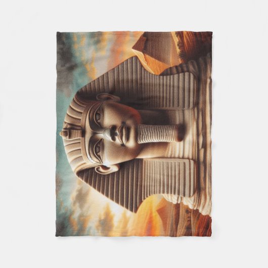 Giza Sphinx Hoofd met Piramides Egypte Reizen Fleece Deken (Voorkant)