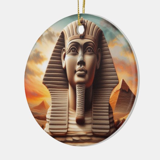 Giza Sphinx Hoofd met Piramides Egypte Reizen Keramisch Ornament (Links)