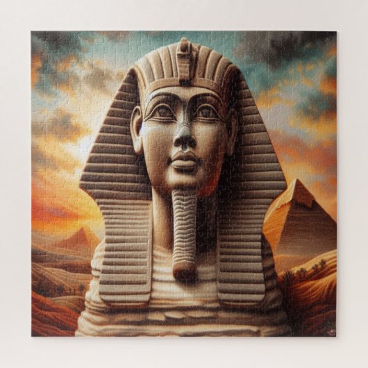 Giza Sphinx Hoofd met Piramides Egypte Reizen Legpuzzel (Verticaal)