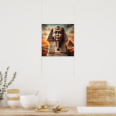 Giza Sphinx Hoofd met Piramides Egypte Reizen Poster (Keuken)